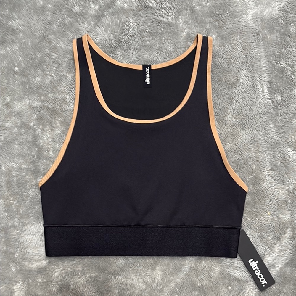 Ultracor Women's Black Tan Trimmed Sports Bra